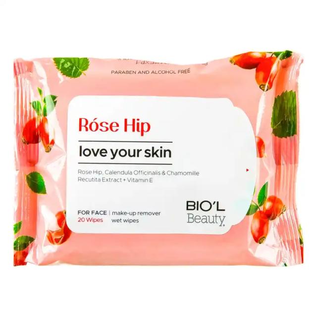 دستمال مرطوب بیول Rose HiP بسته 20 عددی