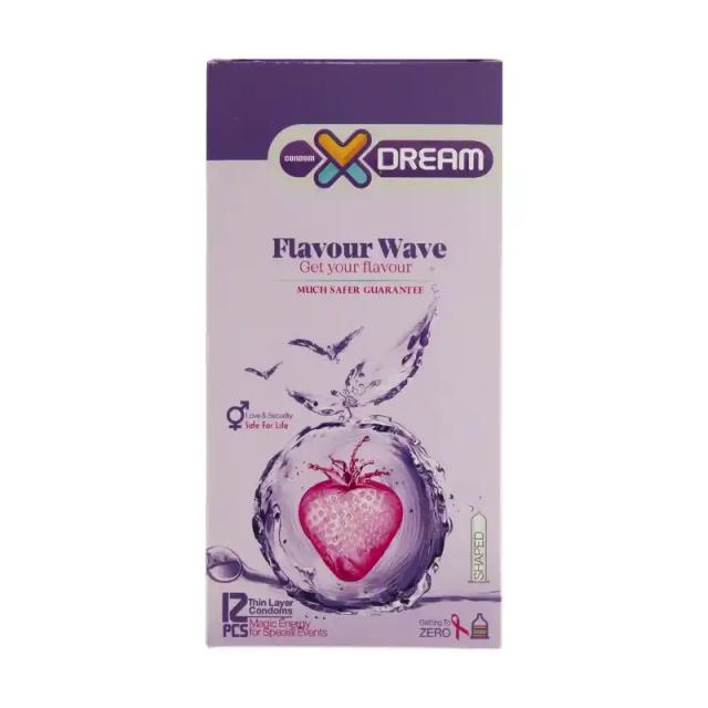 نوبت آنلاین - قیمت و خرید کاندوم ایکس دریم Flavour Wave بسته 12 عددی